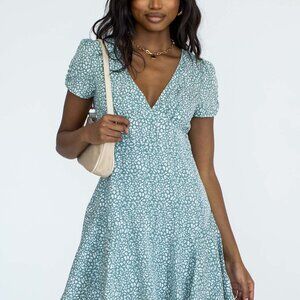 Mini Dress Green Leopard